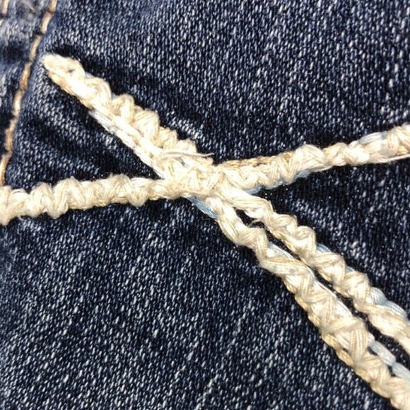 VINTAGE SILVER FRANCES DENIM CAPRIS 27x23 ๐ - Picture 12 of 13